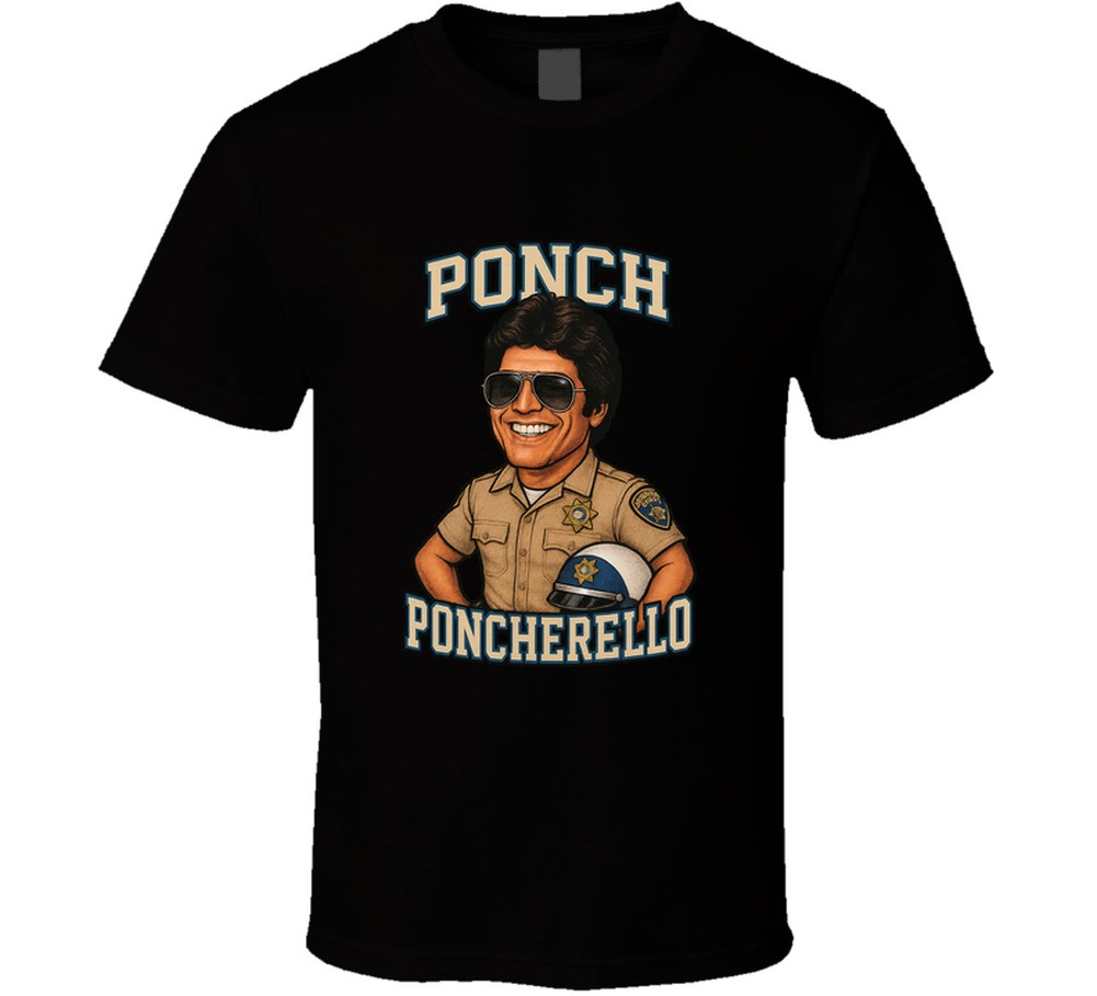Chips Retro Police Tv Show Frank Ponch Poncherello Caricature T Shirt