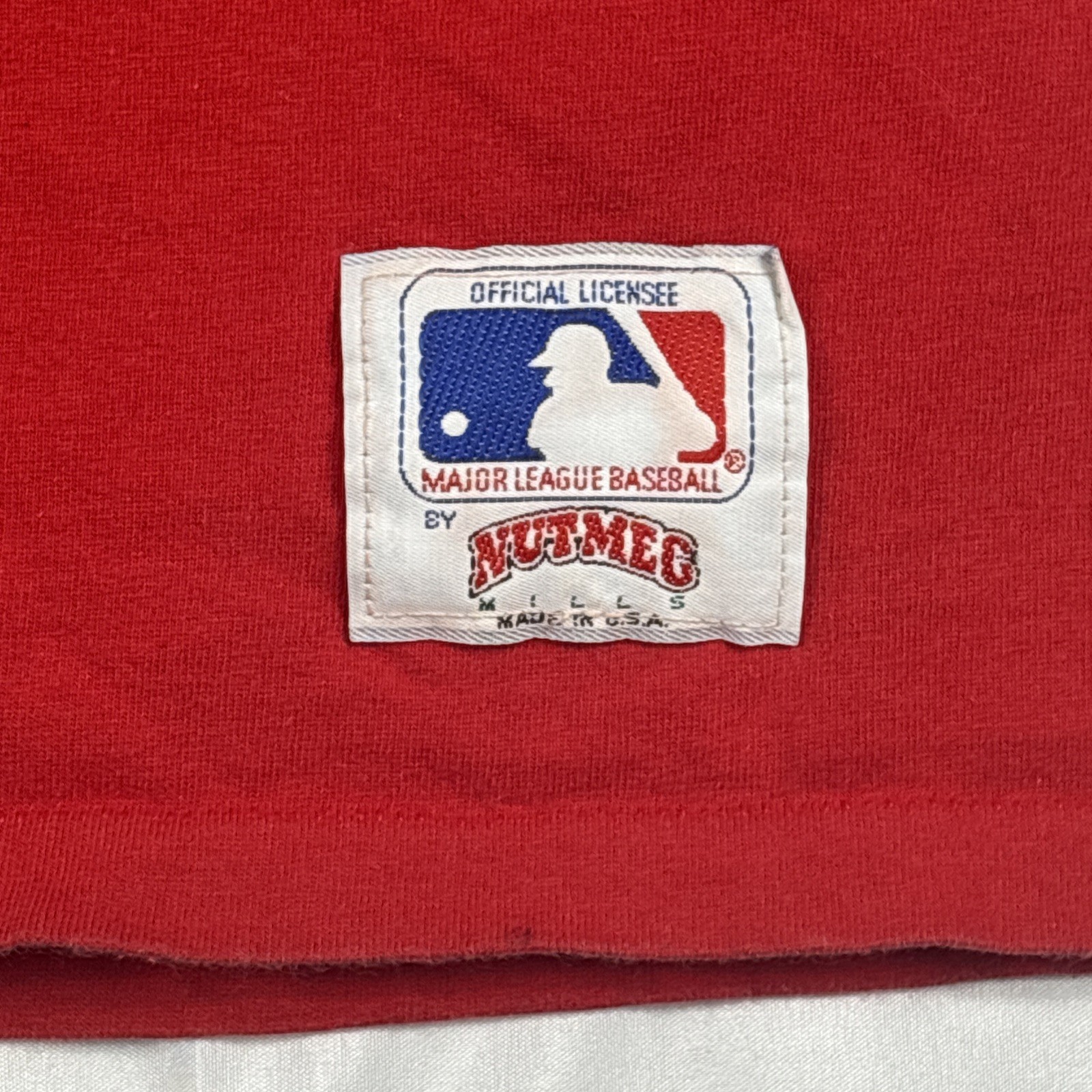 Vintage 1991 Nutmeg Mills Cincinnati Reds Red MLB Baseball T Shirt Size L gallery