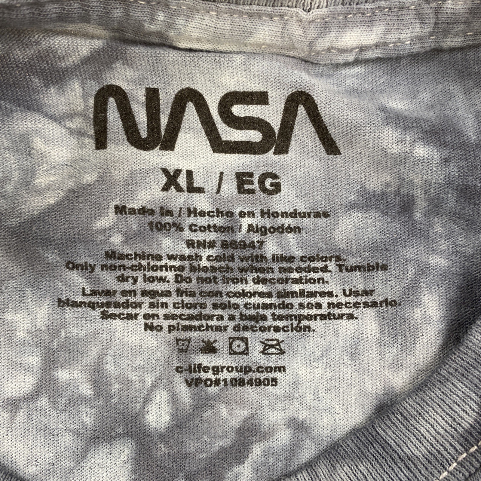Nasa Shirt Mens xl gray tye dye astronaut outerspace graphic space suit ship gallery