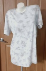 George Tie-Dyed Silver Short Sleeve Tee Shirt Asymmetric Hem Men’s Size M(38-40)