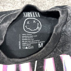 Nirvana in Utero Men’s Medium Pullover T-Shirt Short Sleeve Tie Dye Gray