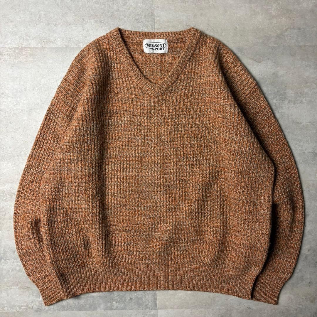 MISSONI SPORT Men Melange Wool Knit Sweater M size Luxury Elegant Unique design