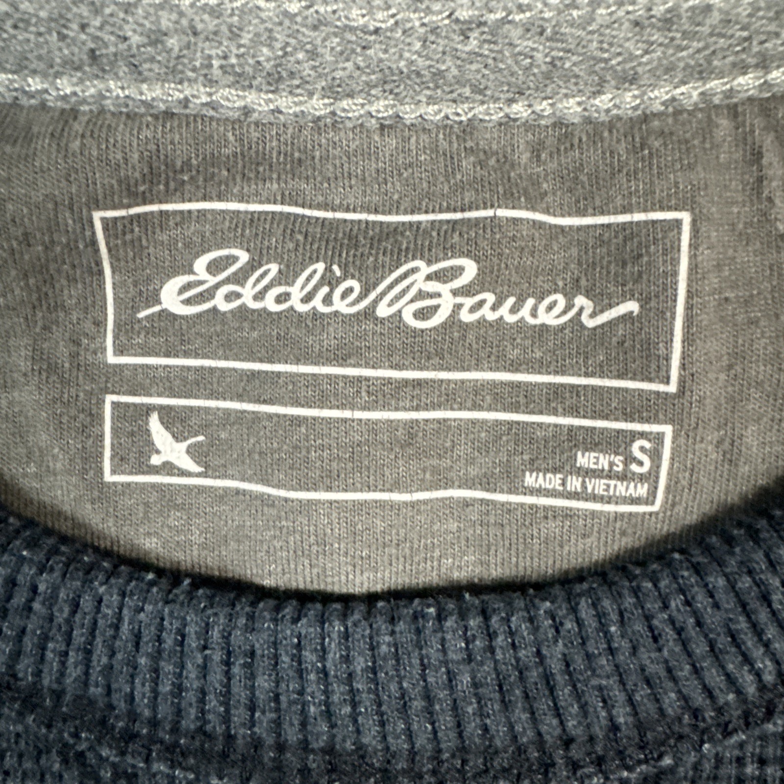 Eddie Bauer Thermal Shirt Mens Small Blue Gray Long Sleeve Waffle Knit Stretch gallery