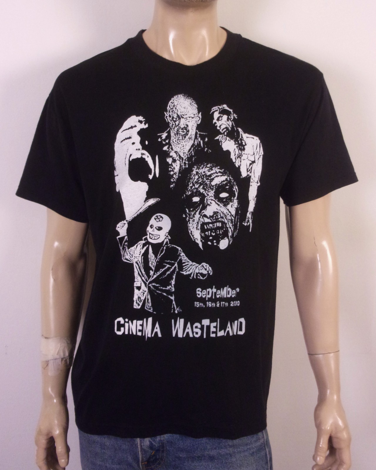 vintage 90s 00s Y2K 2000 Cinema Wasteland T-Shirt Horror Zombie Movie Expo SZ L gallery