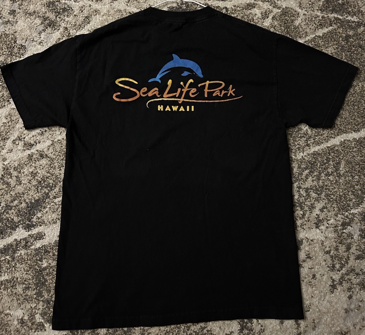 VTG Sea Life Park Hawaii Shirt Dolphin Double Sided XL Black Y2K No Tag gallery