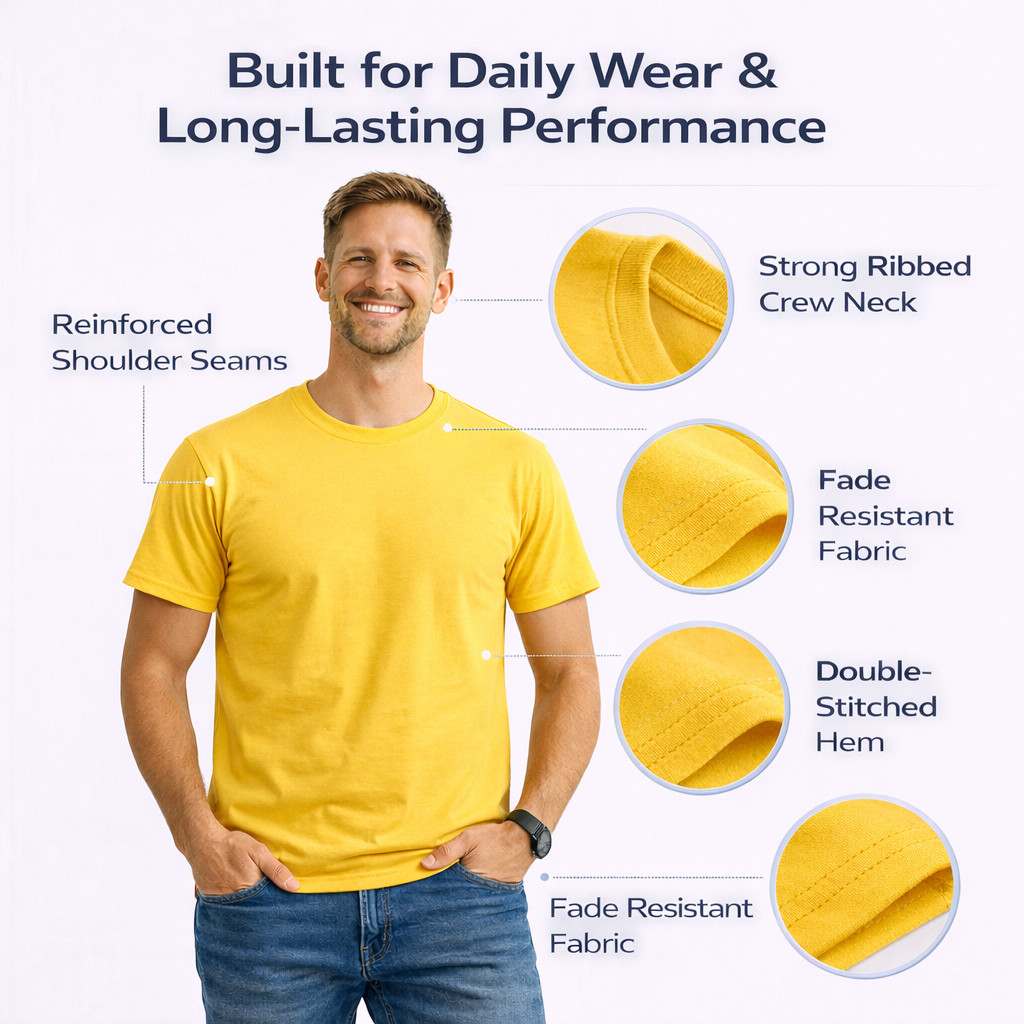 BILLIONHATS Men’s Cotton T-Shirt 6 Pack, Big Tall Short Sleeve Lightweight Tees gallery