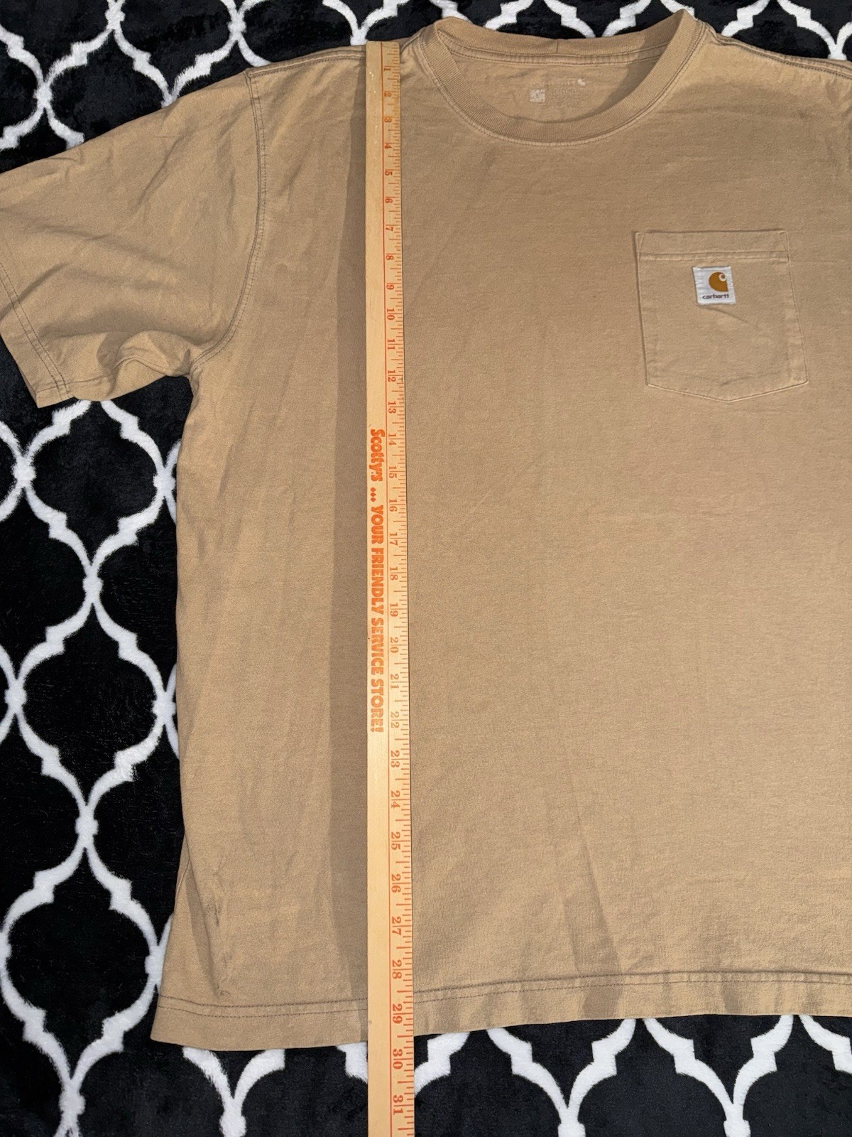 Carhartt Mens Short Sleeve T-Shirt Size Large Tan Loose Fit Casual Work Wear gallery