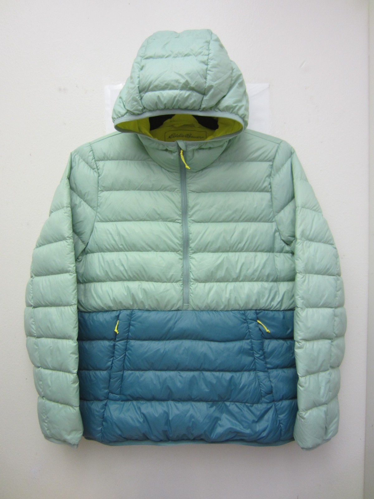 Eddie Bauer Women’s 1/2 Zip Pullover Color Block Puffy Jacket Size S Baggy Fit