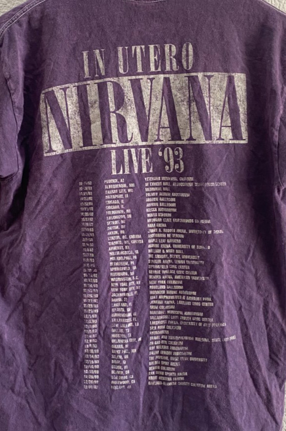 Nirvana In Utero Live 1993 T-Shirt Unisex Medium Purple Short Sleeve Reprint gallery