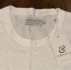 Collars & Co Maranello Mid-Weight Cotton & Silk Tee White Men’s XL New $89