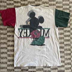 VTG 90’s Mickey Mouse T-Shirt Sz Medium Colorblock Front And Back Print