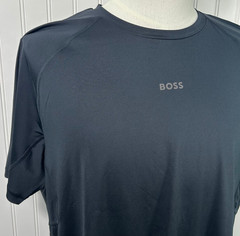 HUGO BOSS – Mens NEW Active Quick-Dry Slim-Fit BLACK Tshirt 4-Way Stretch – XXL*