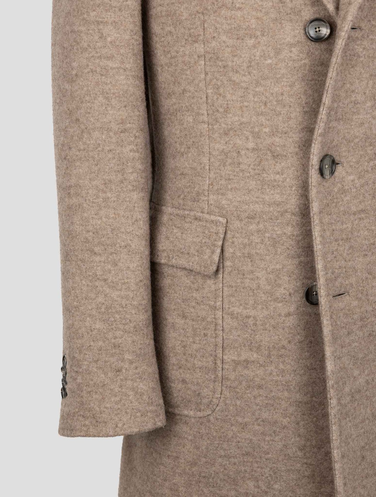 NEW TAGLIATORE BEIGE VIRGIN WOOL CASHMERE OVERCOAT US 46 - EU 56 TCE3 gallery