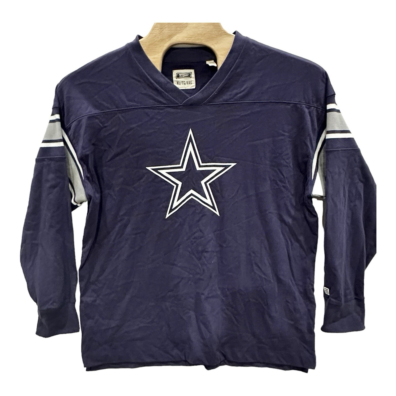 Dallas Cowboys Tee Men’s XL Navy Blue Star Team Logo Long Sleeve Heavy Knit