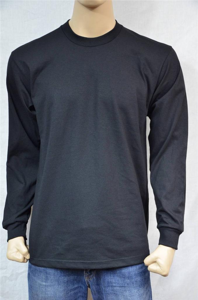 1 PRO5 SUPER HEAVY WEIGHT LONG SLEEVE T-SHIRT PLAIN BLACK S-7XL 1PC gallery
