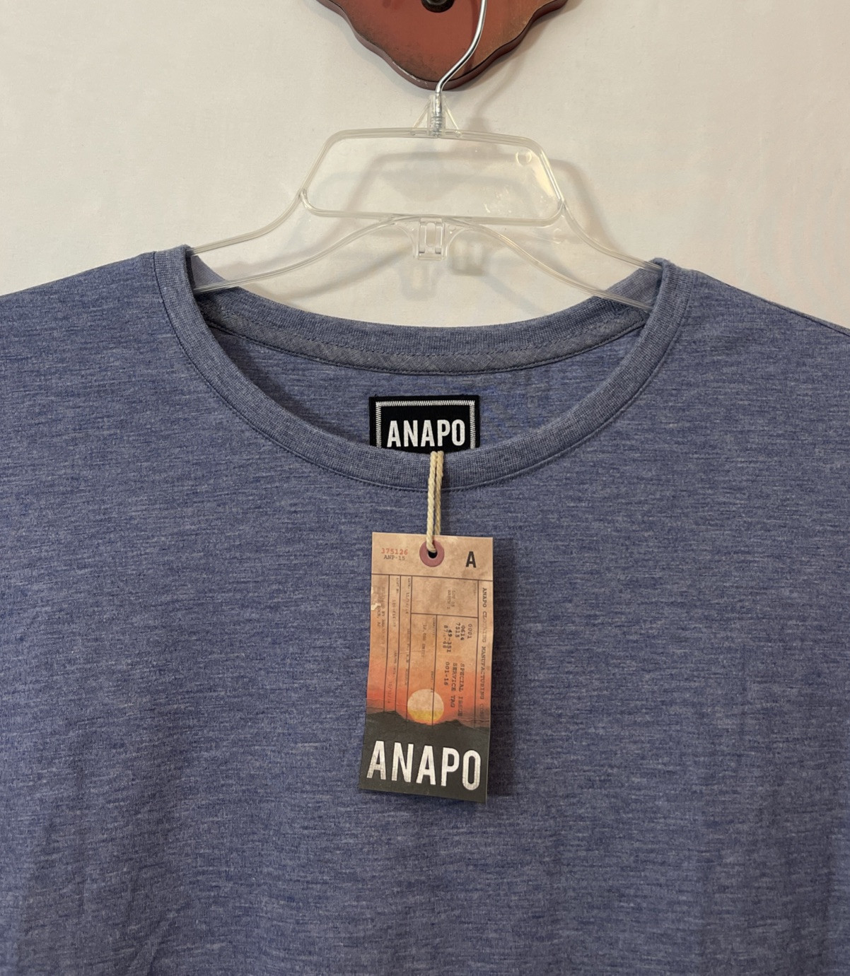 Anapo Clothing Mens 2xl Blue Super Soft Long-Sleeved Pullover Shirt NEW! A6618 gallery