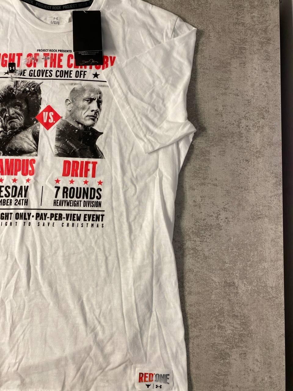 Under Armour Project Rock Men’s Large White Fight Of The Century Graphic T-Shirt gallery