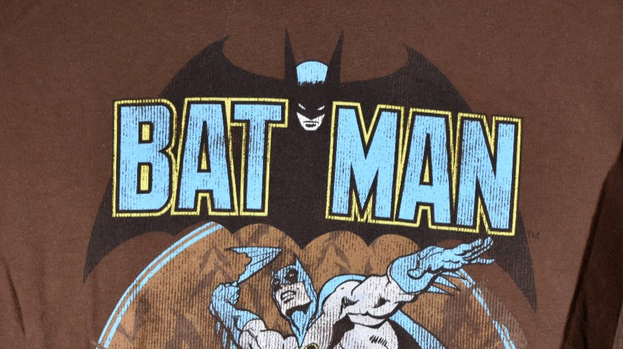 Vintage Batman Men's T-Shirt Brown DC Comics - Blue/Gray Batman - Size XL XLarge gallery