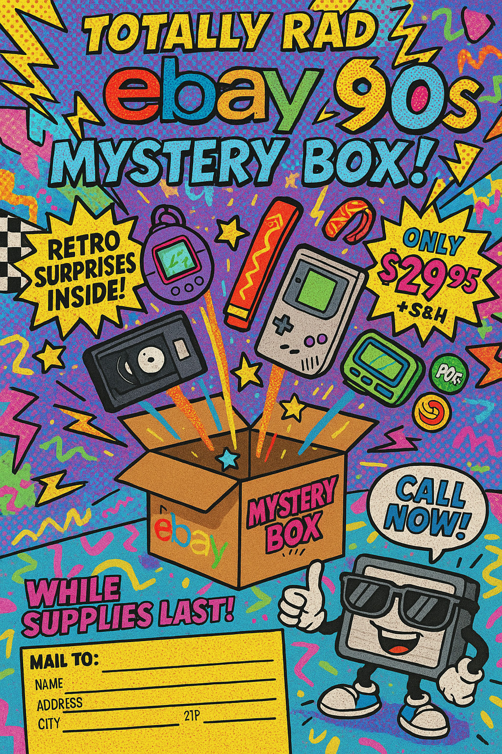 90s Mystery Box Vintage Throwback Nostalgic Collectibles Retro Lot
