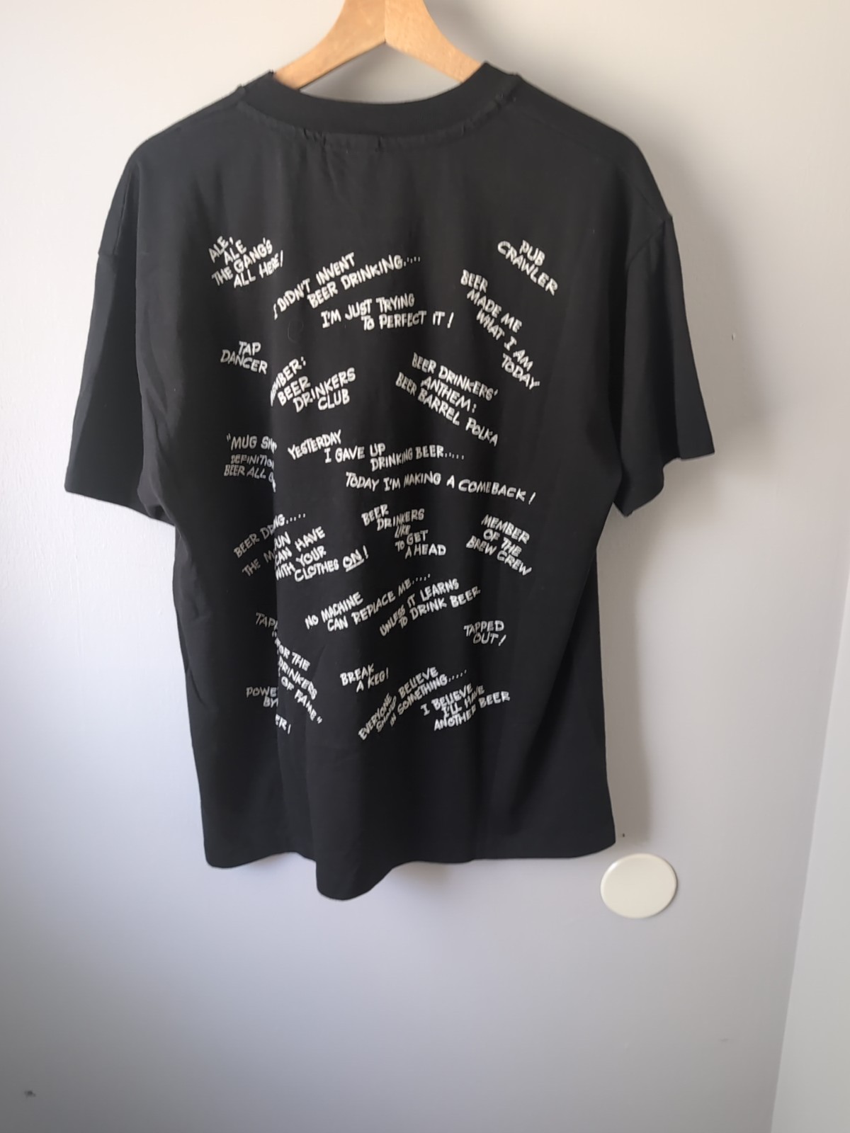 Vtg 90s This Is My Beer Drinking Shirt Black T Shirt XL 2 Sided Novelty Alcohol gallery
