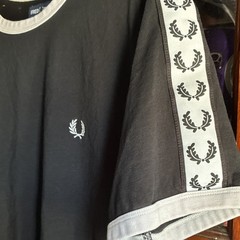 Fred Perry Men’s Black Crew Neck Short Sleeve Logo T-Shirt Size M