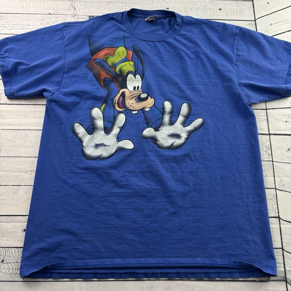 Vintage Disney Designs Goofy Short Sleeve T Shirt Men’s OSFA Blue