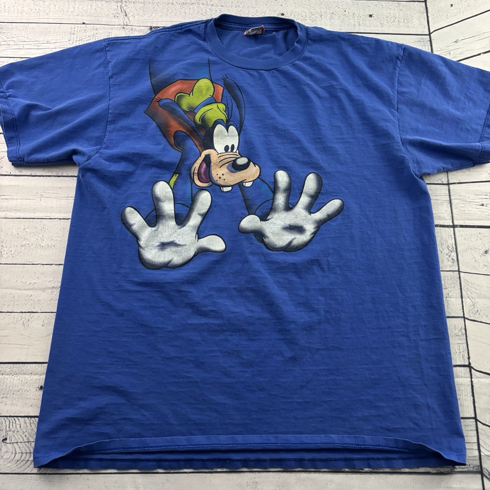 Vintage Disney Designs Goofy Short Sleeve T Shirt Men’s OSFA Blue