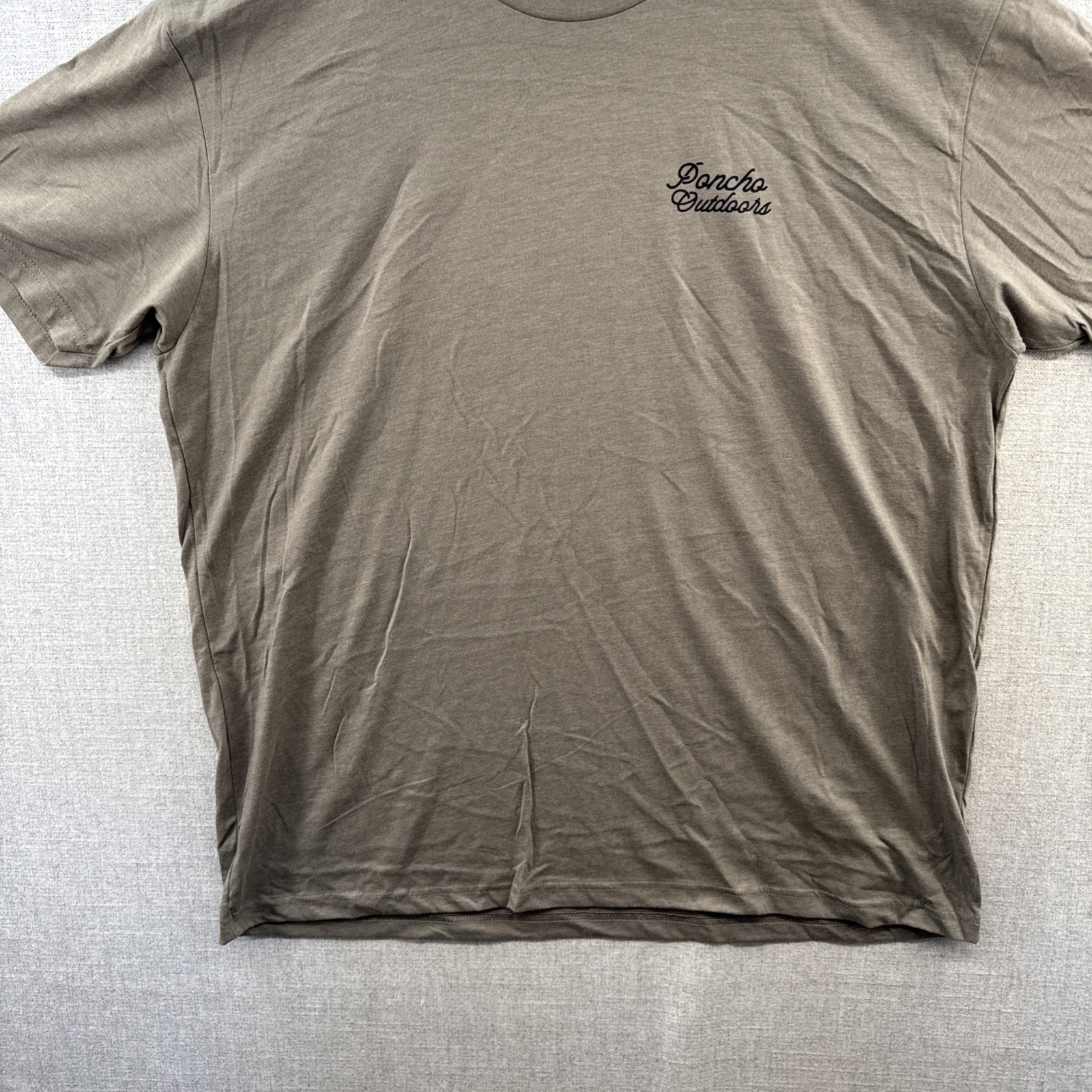 Poncho Outdoors T Shirt Mens 2XL Gray Logo Outdoor Hunting Fishing SAMPLE Adult gallery