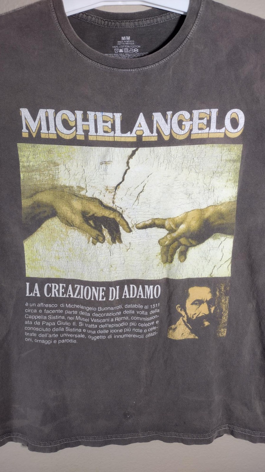 Michelangelo graphic T-Shirt size medium vintage basquiat Classic Art gallery