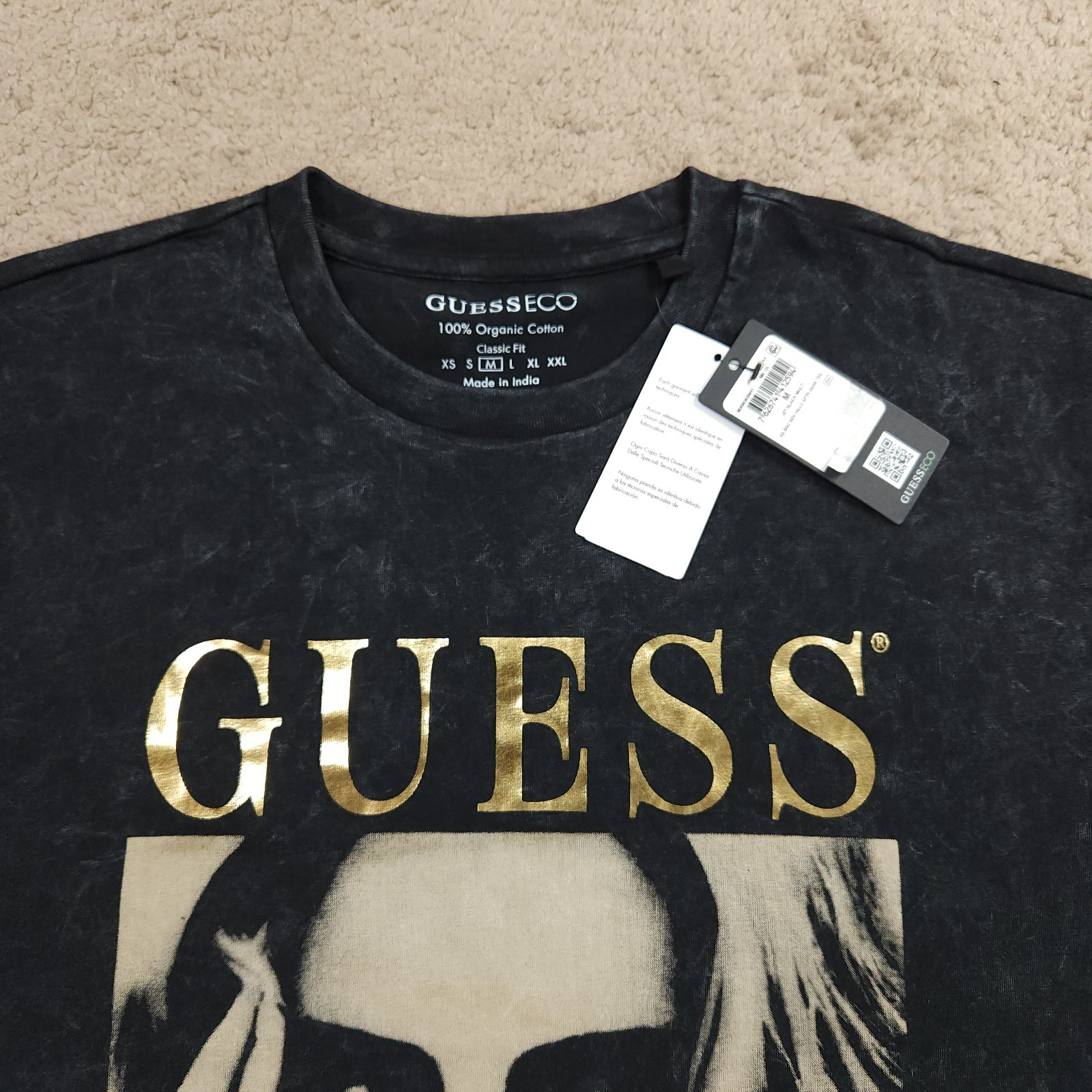 GUESS Relaxed Fit Short Sleeve Model Print T-Shirt Men's Medium After Dark Black gallery