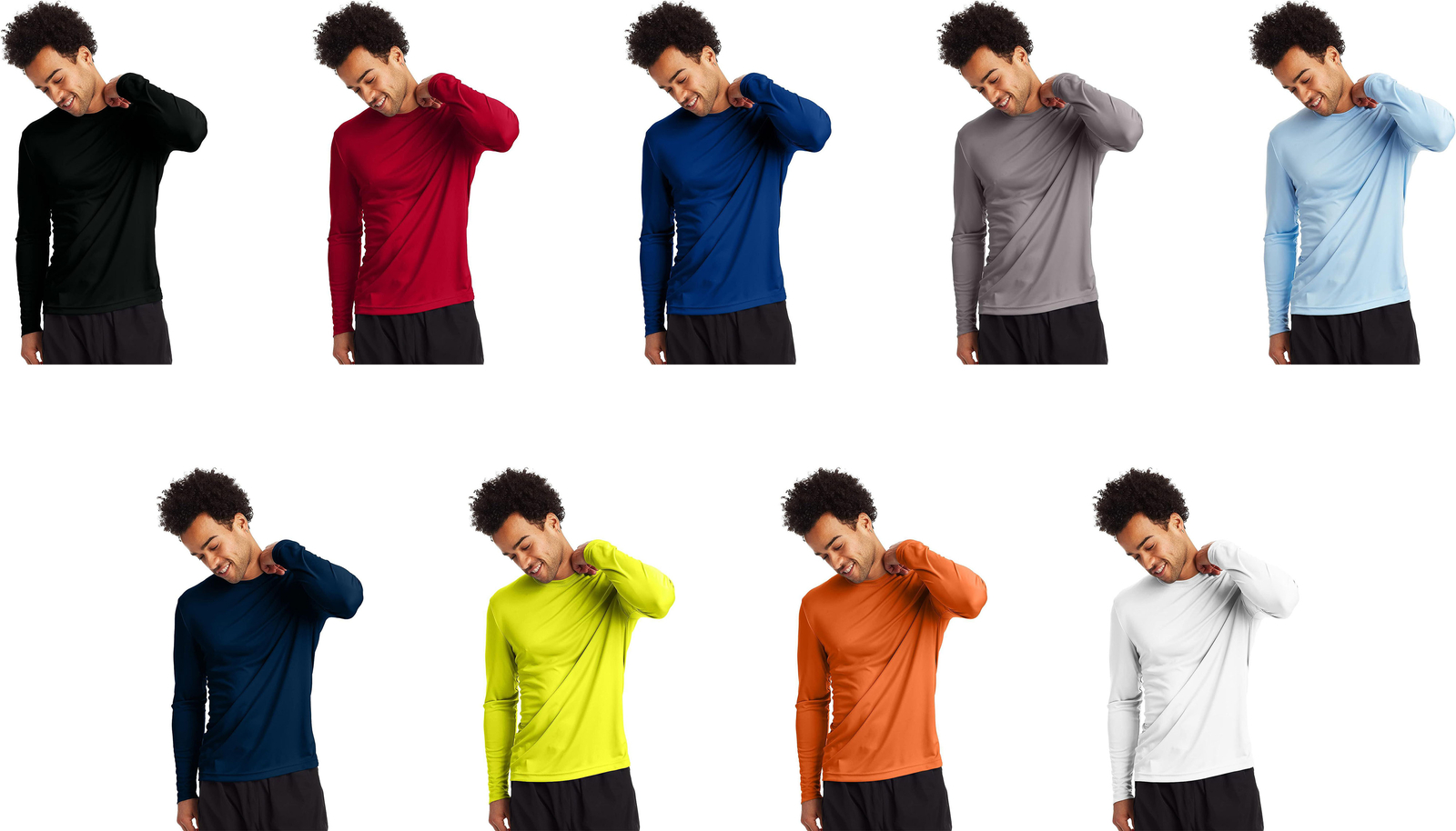 Hanes Sport Men's Cool Dri Long-Sleeve T-Shirt (2 Pack) gallery