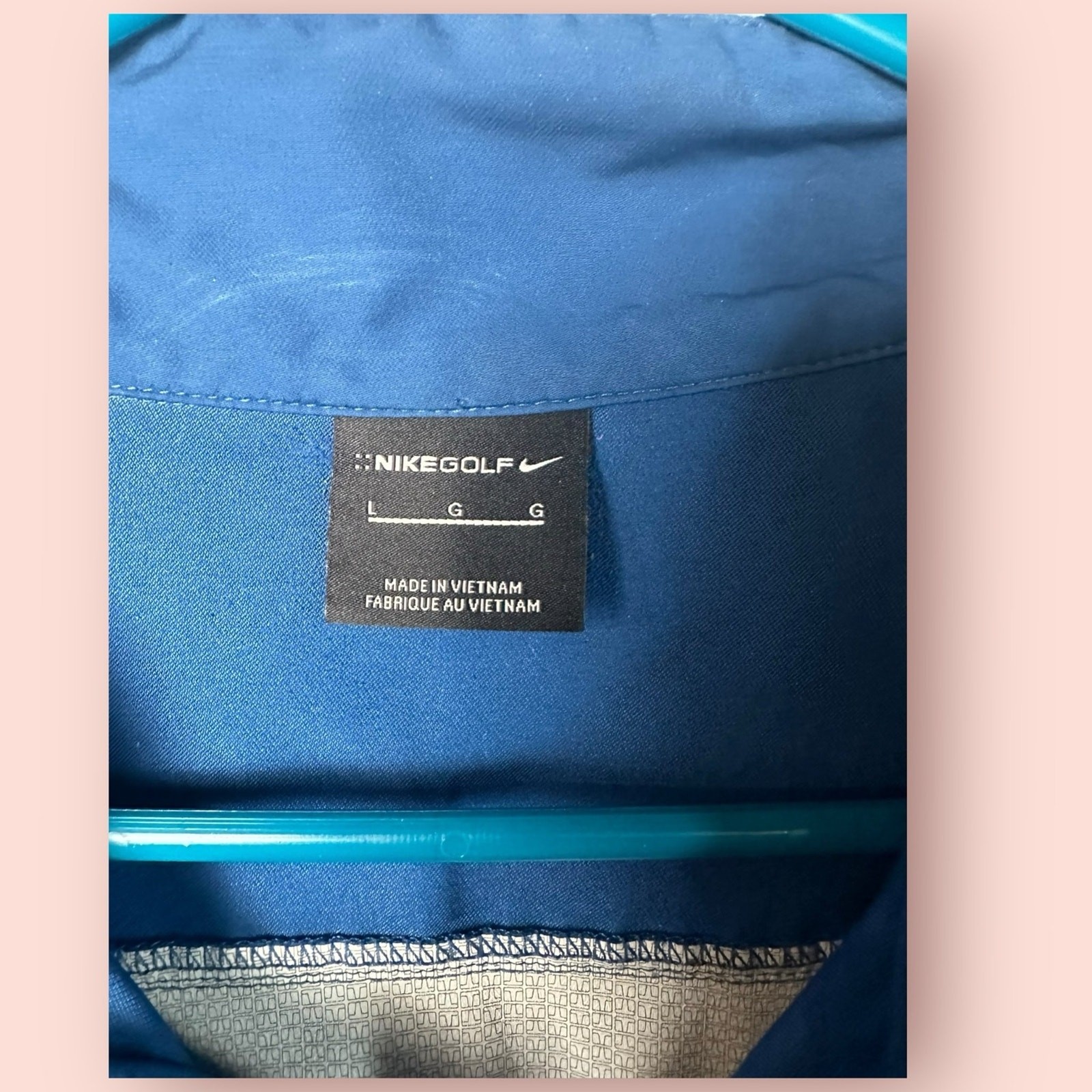 Nike Golf Short Sleeve Jacket Zip Quarter Zip Pull Over Blue Size Large gallery