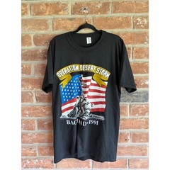 Vintage Operation Desert Storm Baghdad 1991 USA Military T Shirt XL Black