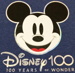 Disney Mickey Mouse Men’s Large T-Shirt 100 Years Of Wonder Logo Heather Blue