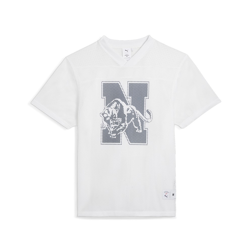 PUMA X Noah Mesh Practice Graphic VNeck Short Sleeve T-Shirt Mens White Casual gallery