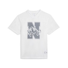 PUMA X Noah Mesh Practice Graphic VNeck Short Sleeve T-Shirt Mens White Casual