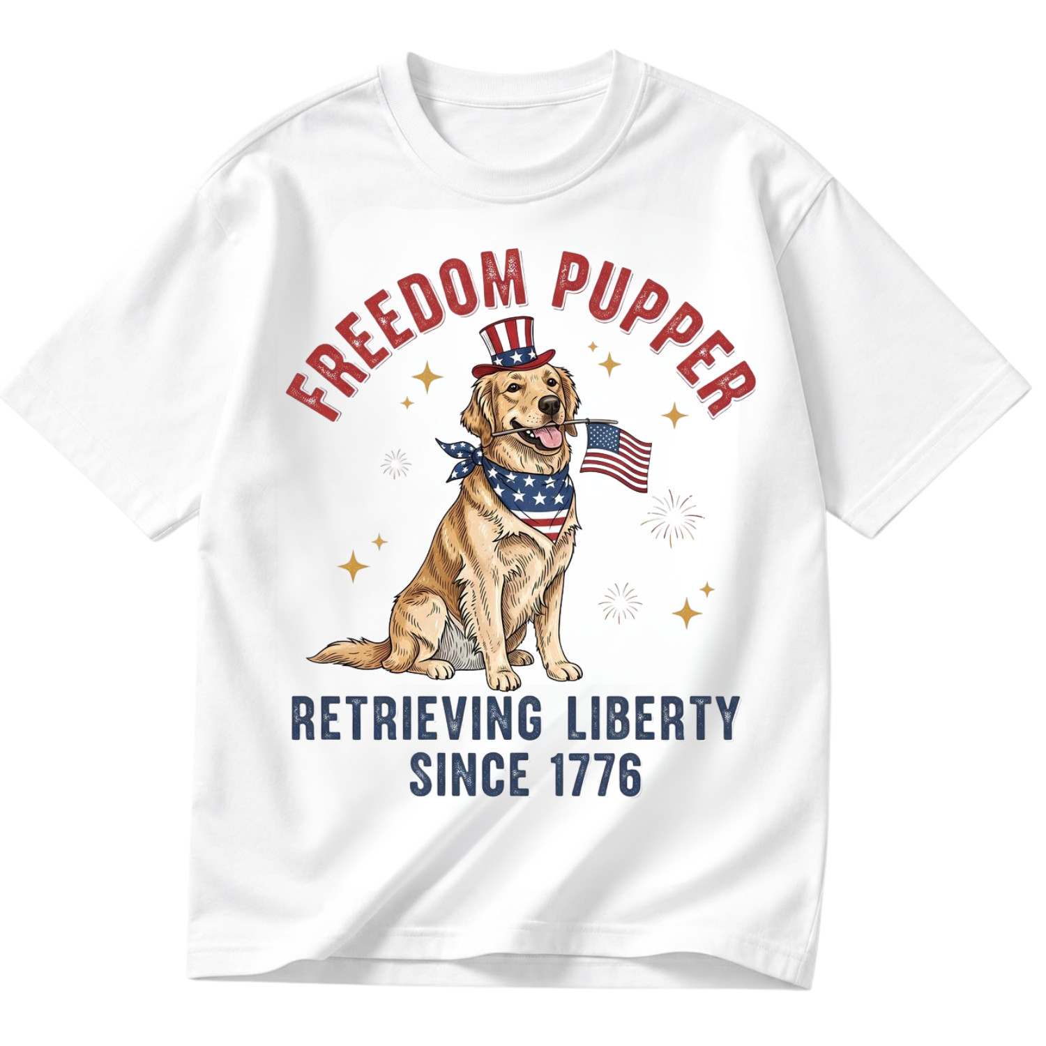 Golden Retriever Patriotic Shirt USA 250th Anniversary Gift Dog Tee S-5XL gallery
