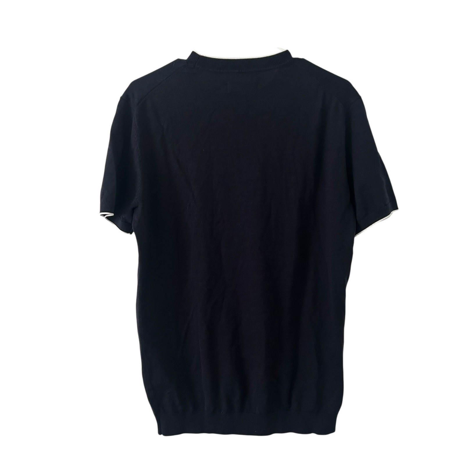 Collars & Co. Men's Amalfi Luxe Tee Contrast White Trim Navy Blue M Medium New gallery