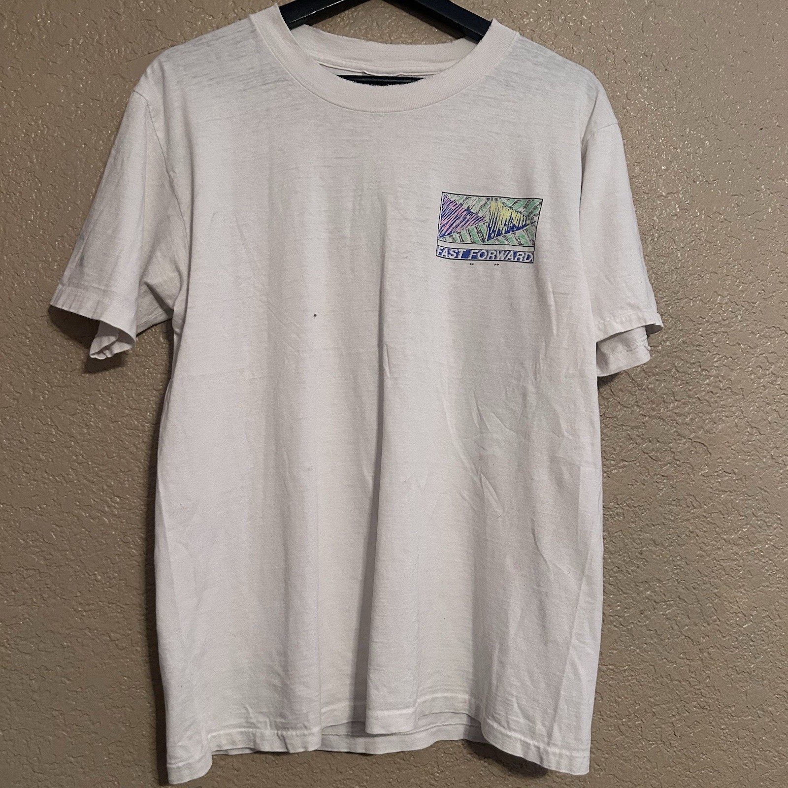 Vintage 90s Volleyball Beach Fast Forward Graphic Single Stitch T-Shirt Sz Large gallery