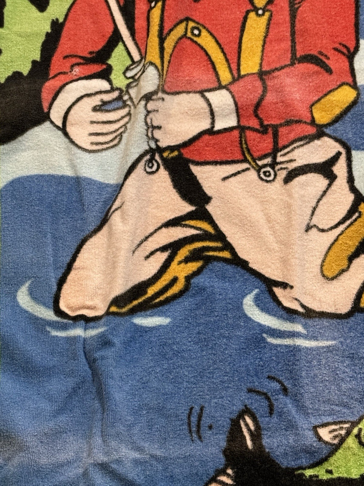Fisherman Themed Graphic Vtg Beach Towel gallery