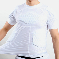 Men’s Padded Compression Shirts,W/ Pads Training Vest Protector T-Shirt