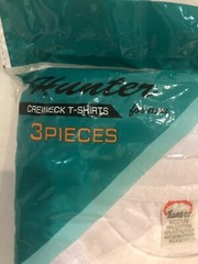3 Pieces Crewneck White T-Shirts Medium Hunter for Men, NEW