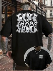 Men’S Crew Neck T-Shirt with Various Prints – Retro Hip-Hop Design