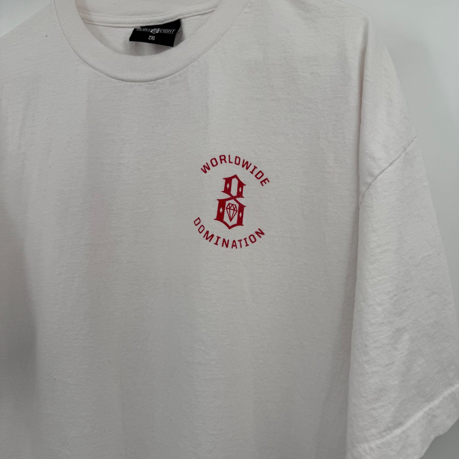 Rebel Eight T Shirt Men 2XL White Red Crew Neck World Domination Short Sleeve gallery