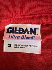 Mountain View T Shirt Red Allover Spellout Print “Game Day” Mens XL
