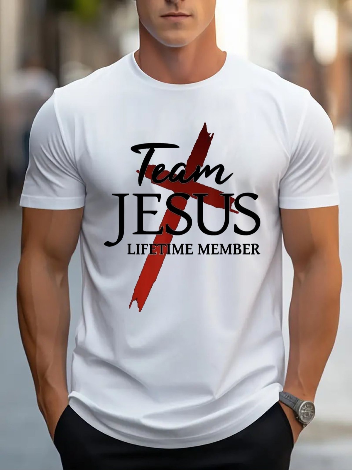 Team Jesus T Shirt Christian Faith Graphic Casual Crew Neck Gift Tee gallery