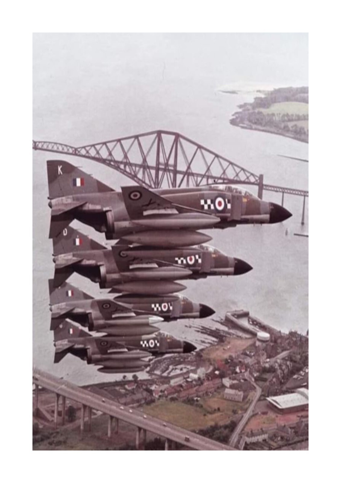 RAF 43sq F-4k’s Phantoms Forth Bridge Scotland 2 A4 poster with choice of frame