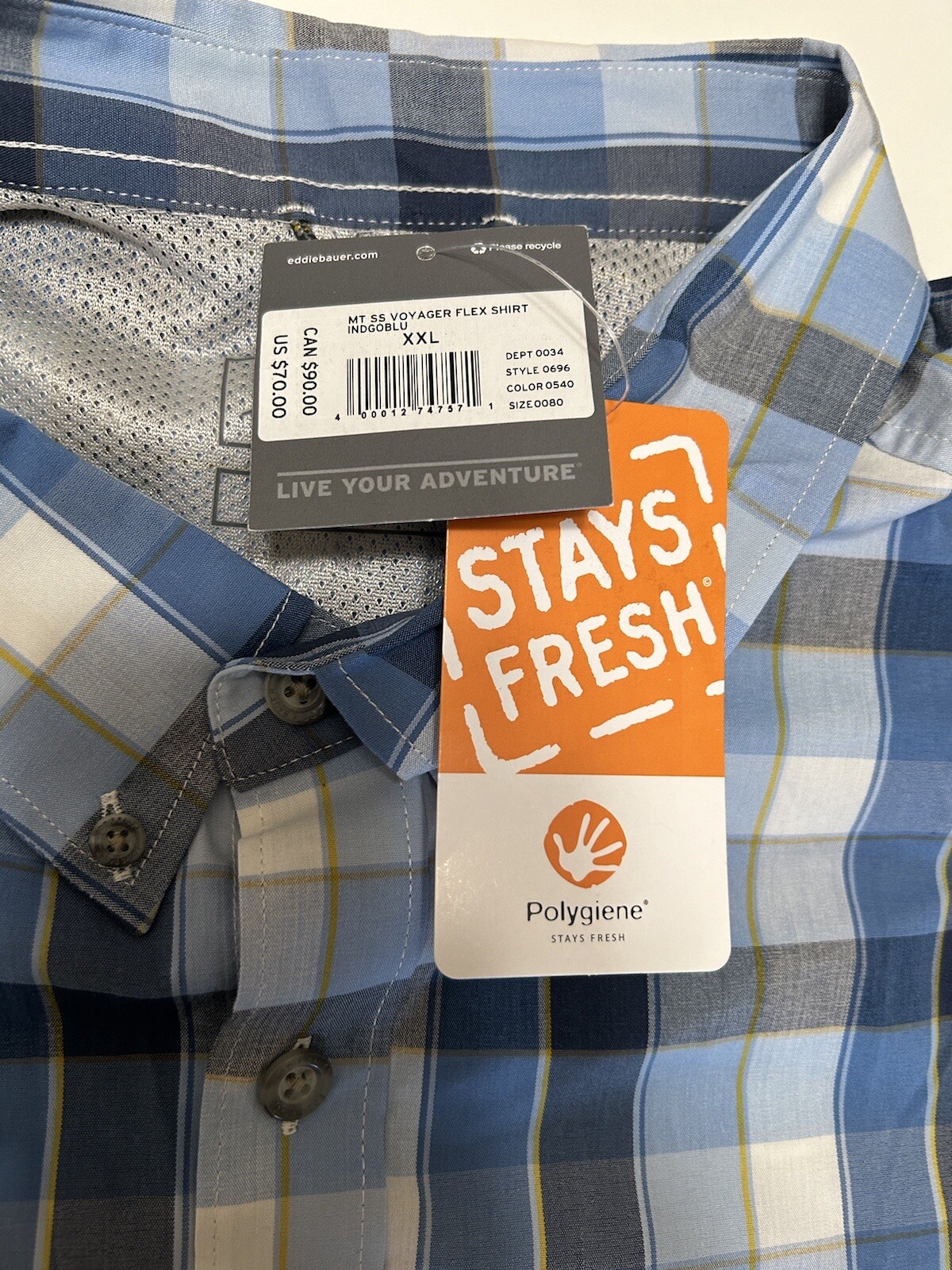 Voyager Flex shirt Indgoblu Eddie Bauer Size XXL gallery