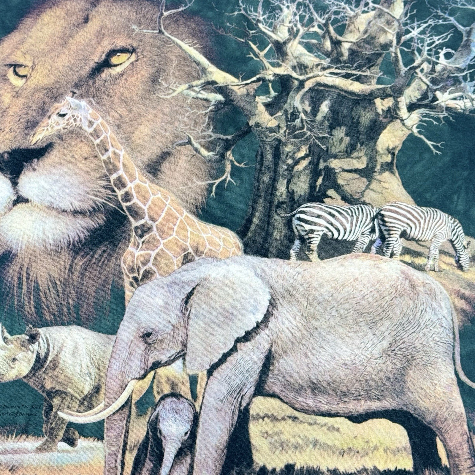 The Mountain African Safari Animals Lion Elephant XXL Tie Dye T Shirt gallery