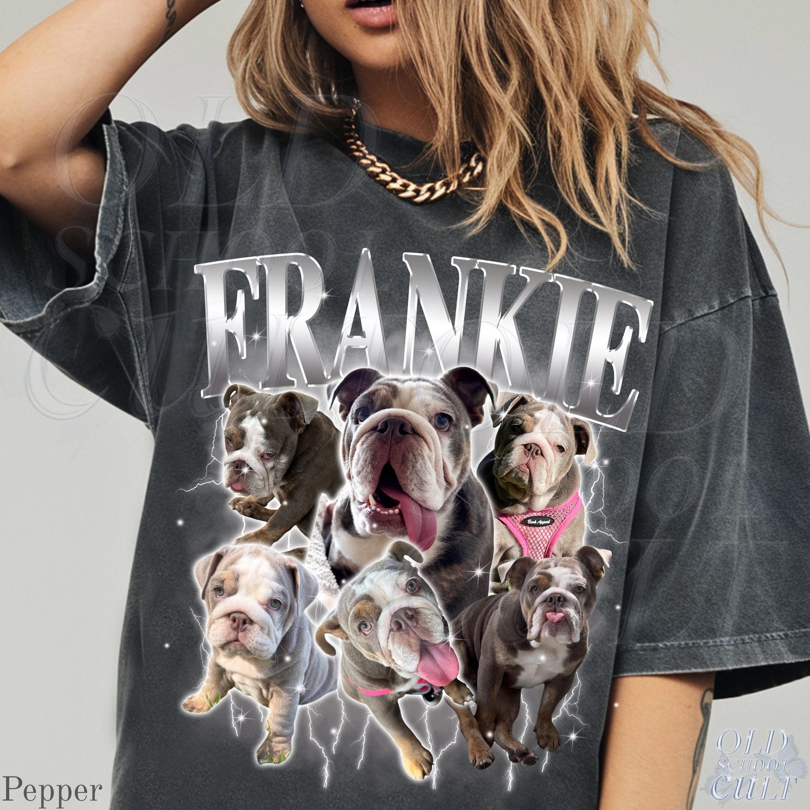 Custom Pet Vintage Bootleg T-Shirt Personalized Dog Cat Photo Name Tee gallery
